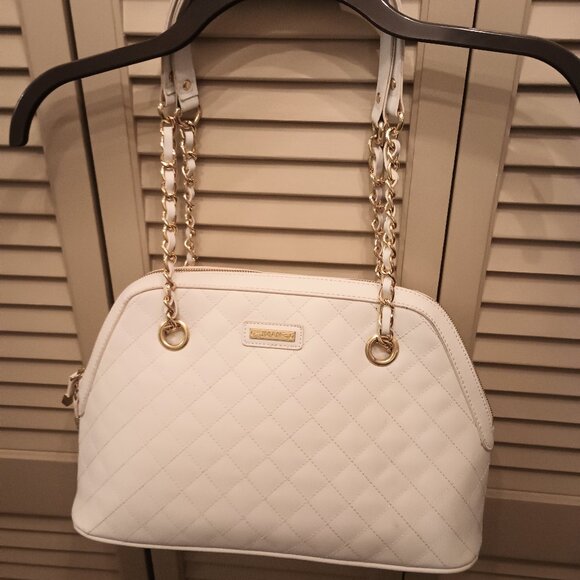 IMAN White Leather Handbag. - Picture 1 of 6